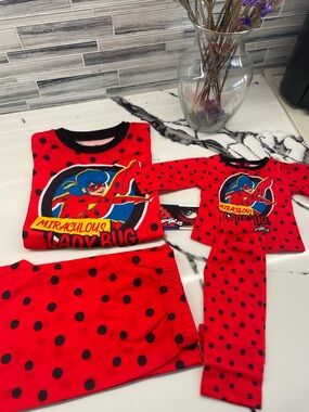 Ag Adriano Goldschmied Red and Black Miraculous Ladybug Kids Pajama Set